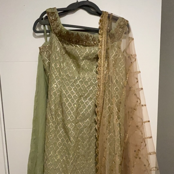 Mint green off shoulder sharara - Picture 1 of 3